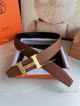 Classic Model Hermes Brown Black Reversible Belt 38 Brushed H Belt Buckle (5)_th.jpg